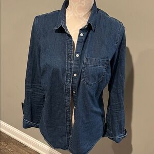 JCrew Dark Blue Denim Button-Up Shirt